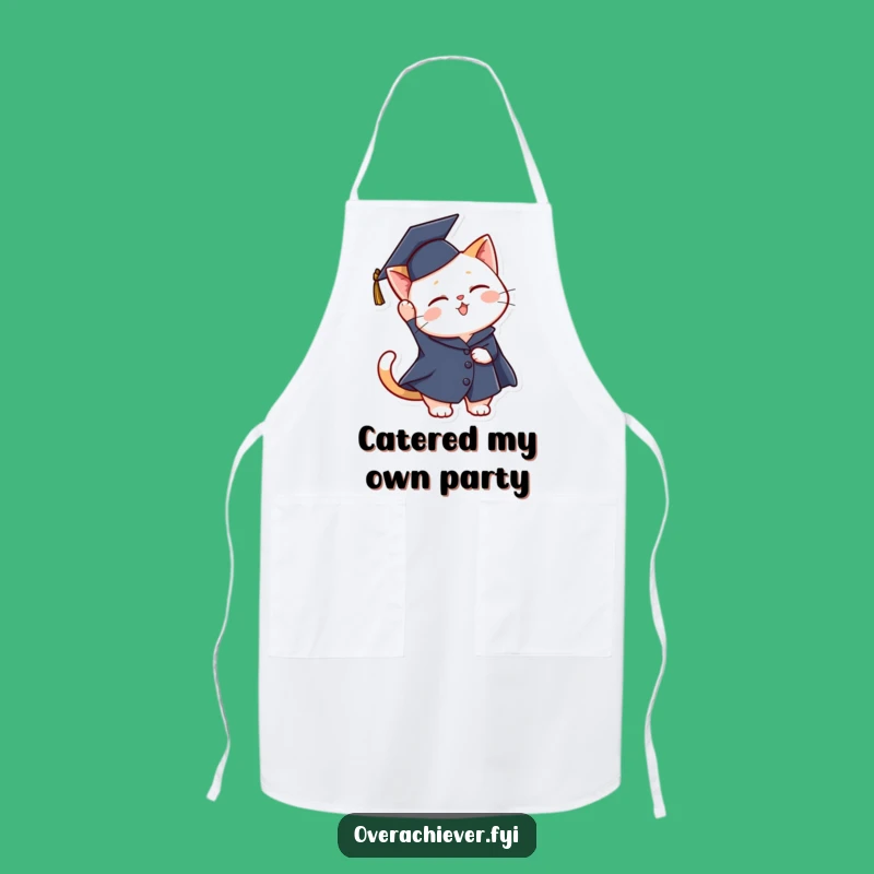 Funny Graduation Cat Apron - Cook Up Success with This Hilarious Feline Chef!