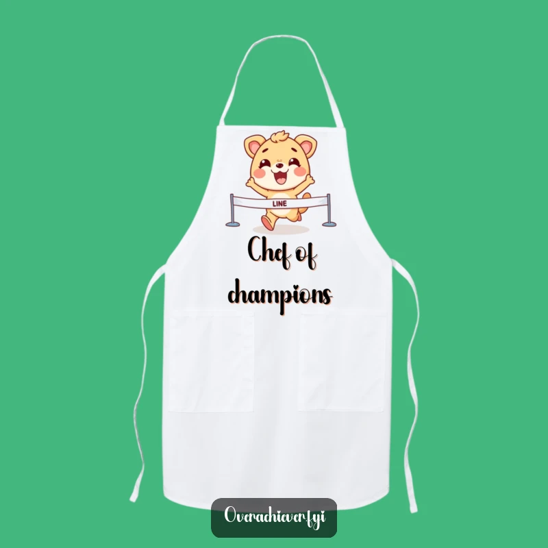 Funny Animal Finish Line Apron - Determined Grin Chef's Wear for Winners