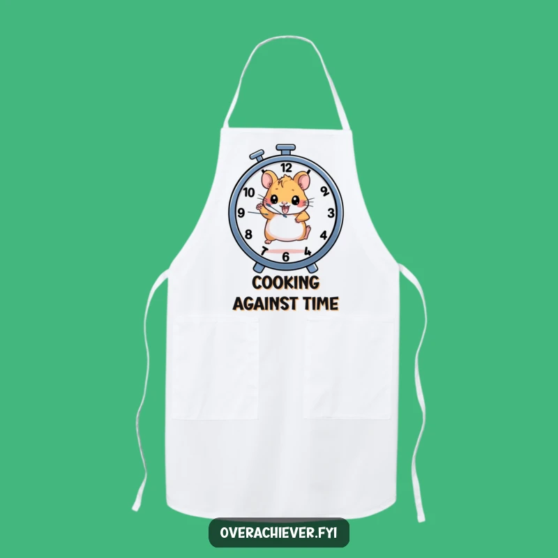 Funny Hamster Clock Apron: Determined Runner Design for Productive Cooking