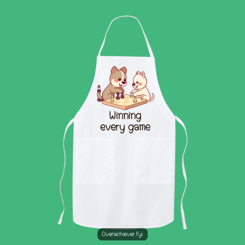 Funny Kawaii Dog Chess Apron - Hilarious Kitchen Masterpiece for Solo Victors