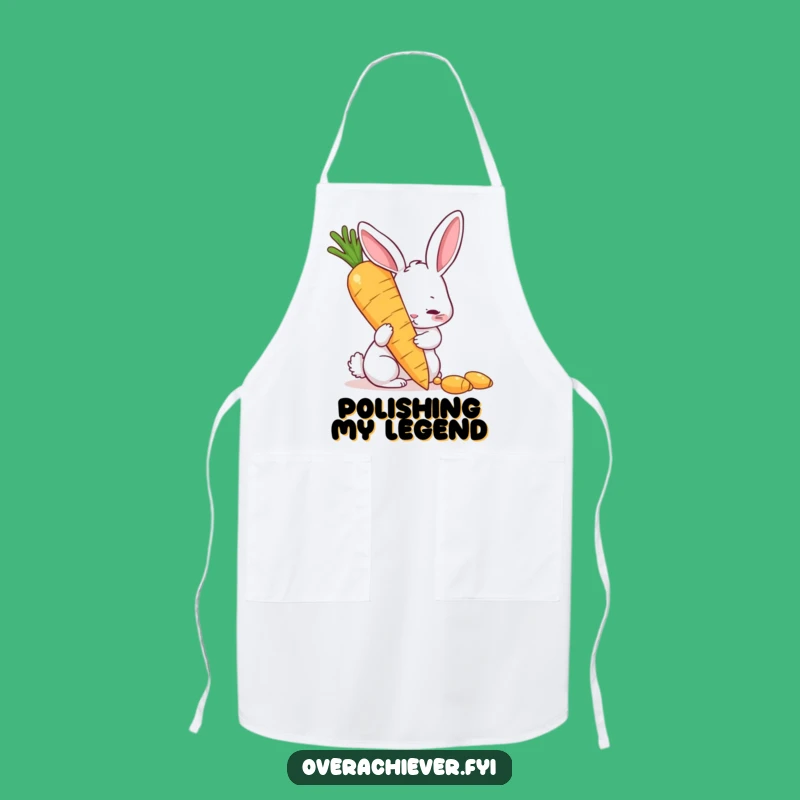 Funny Polishing Rabbit Apron: A Humorous Gift for Determined Chefs