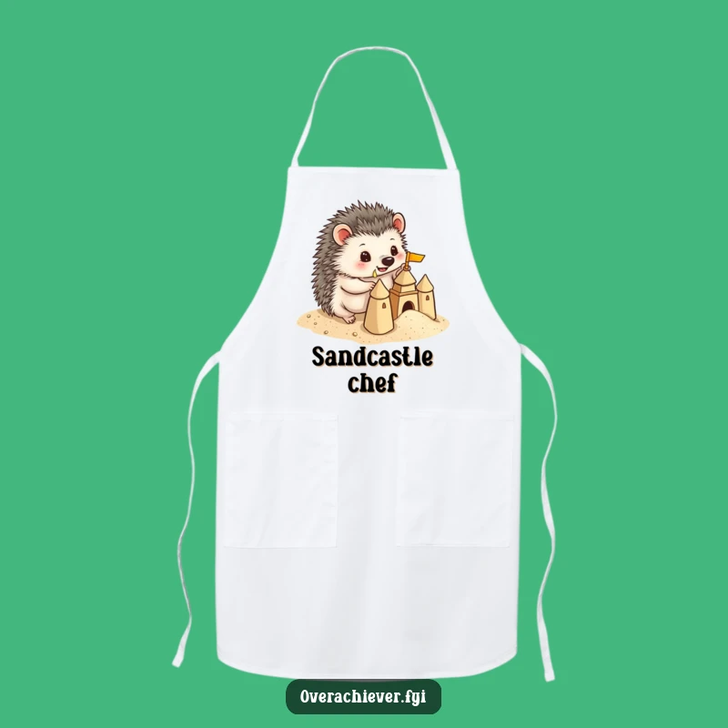 Funny Hedgehog Sandcastle Apron: Cook with Beachy Precision & Humor