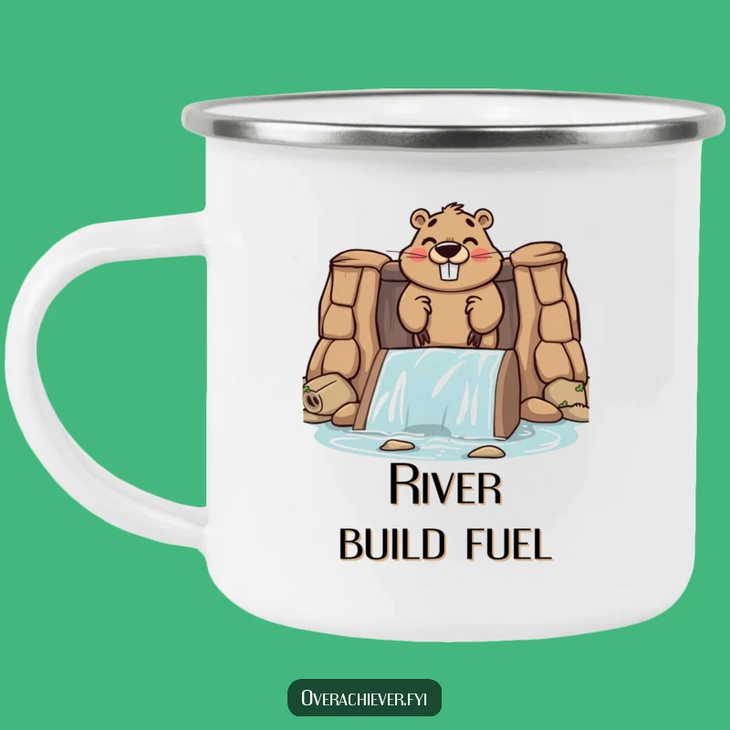 Funny Beaver Dam Camping Mug, Outdoor Character Mug for Ambitious Adventures