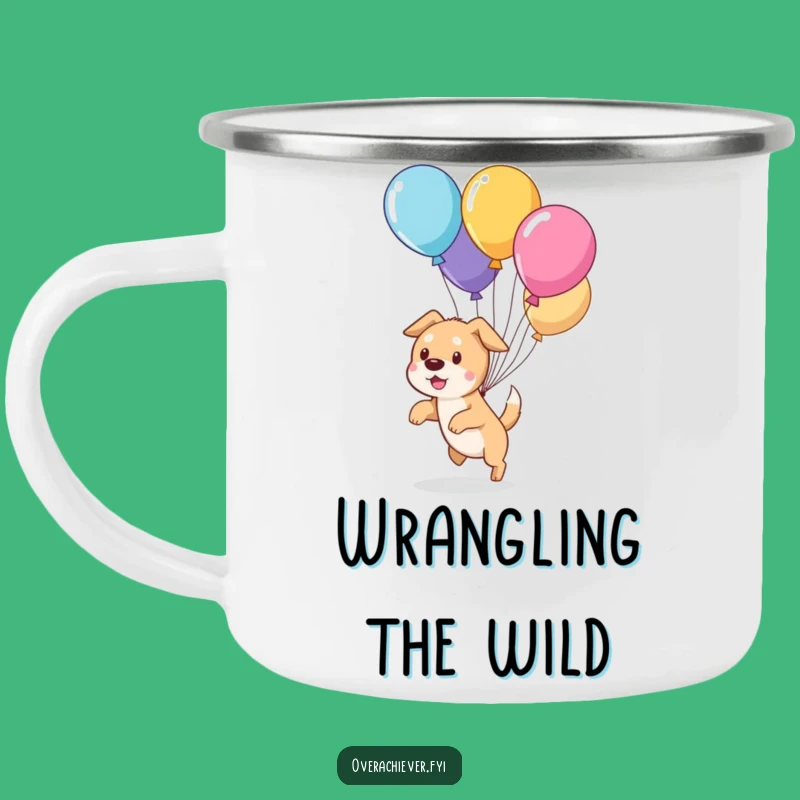 Funny Dog Balloon Herding Camping Mug: Outdoor Canine Fun, Hilarious Gift For Campers