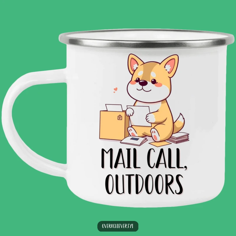Funny Dog Mail Sorter Camping Mug: Adventure with This Hilarious Gift