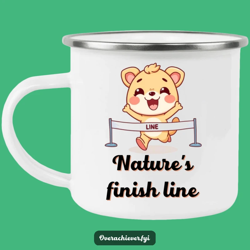 Durable Animal Finish Line Camping Mug - Funny Victory Grin Drinkware
