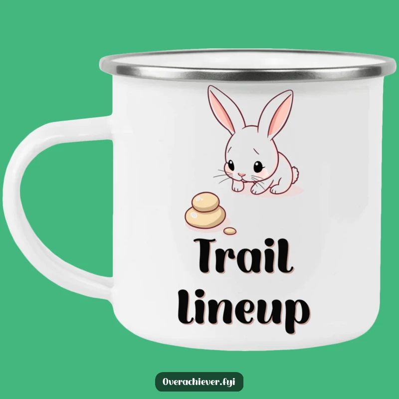 Funny Bunny Pebble Arranger Camping Mug: Adventure in Order
