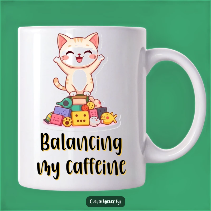 Funny Cat Toy Balance Mug: Feline Acrobatics & Humor, Perfect Gift