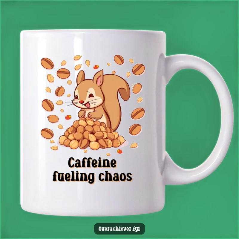 Funny Squirrel Nut Pile Mug: A Hyperactive Humor Gift for Hoarders