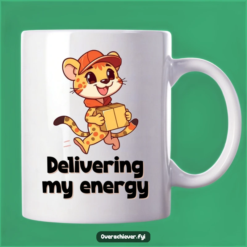 Funny Cheetah Delivery Mug: Fast Service for Busy Lives Gift