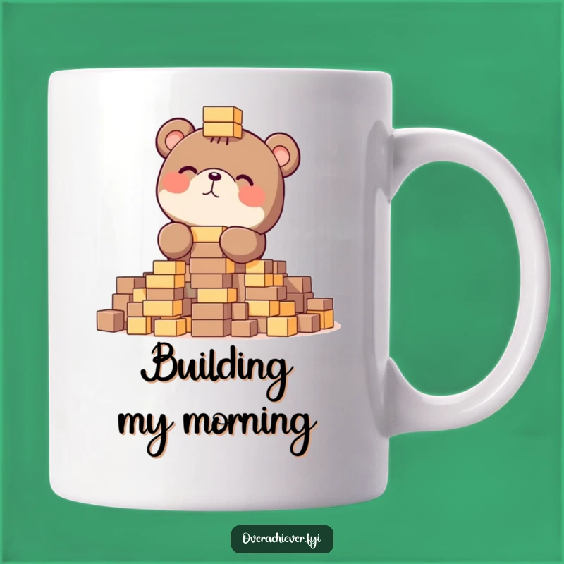 Funny Bear Stacking Blocks Mug: A Hilarious Focus Gift for Builders