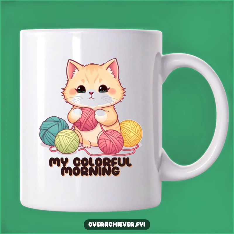 Funny Cat Yarn Organizer Mug, Hilarious Pet Lover & Crafter Gift