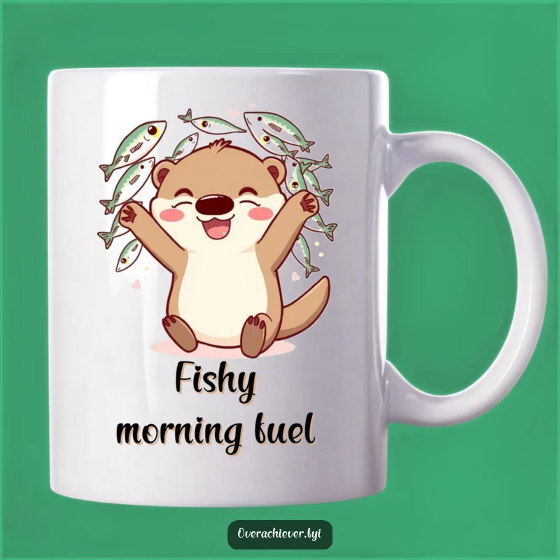 Funny Otter Fish Juggling Mug: Gift for the Enthusiastic Overachiever