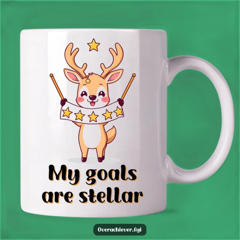 Funny Star Deer Mug: Triumphant Achievement Celebration Gift!