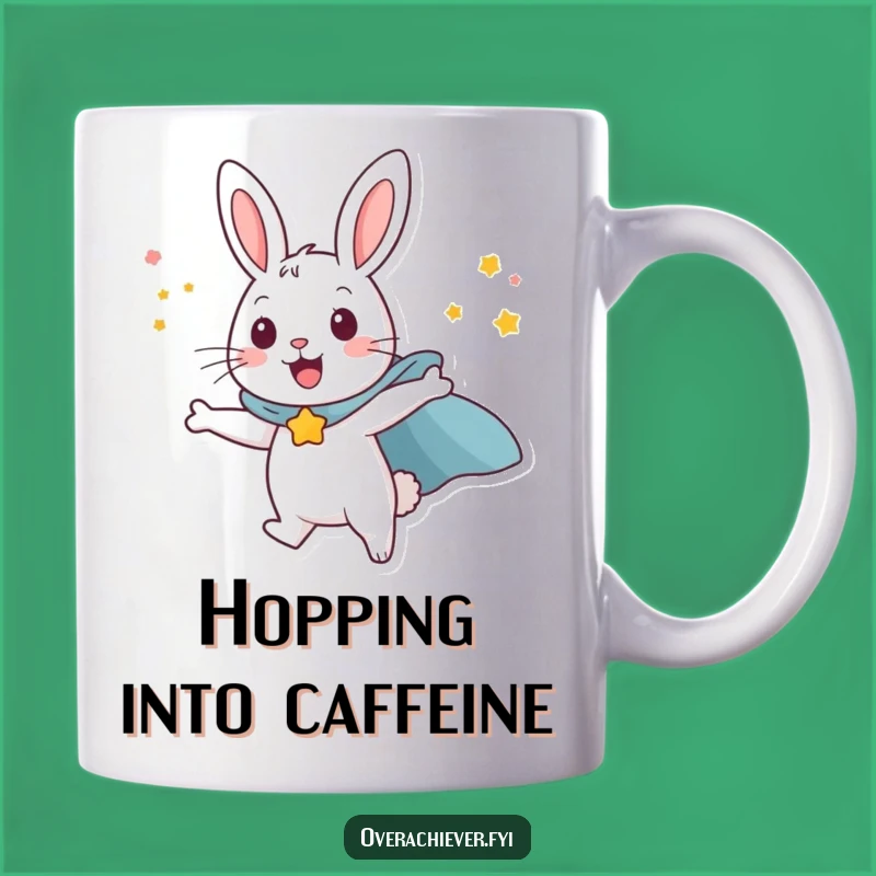 Funny Rabbit Flying Mug - Inspiring & Hilarious Superhero Rabbit Gift