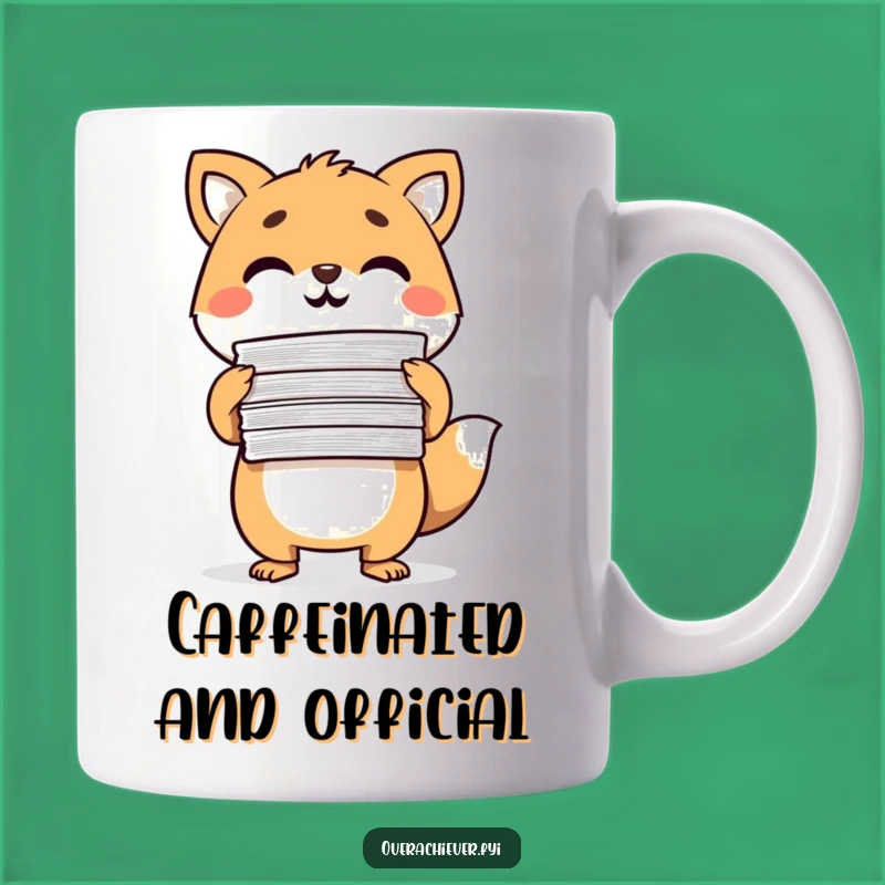 Productivity Animal Funny Mug - Triumphantly Done Papers for Office Humor Gift