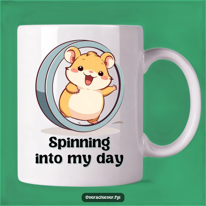 Funny Hamster Wheel Mug: Energetic Rodent at Top Speed, Perfect Gift for Go-Getters
