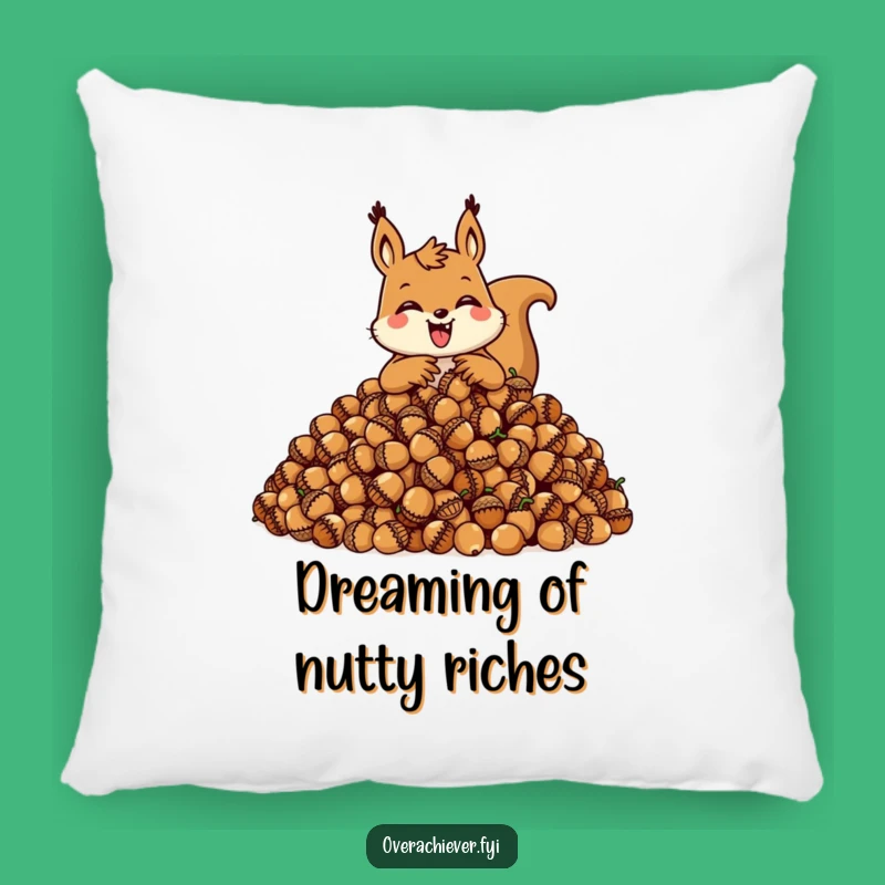 Funny Squirrel Pillow: Cozy Comfort with a Hilarious Acorn Hoarding Design