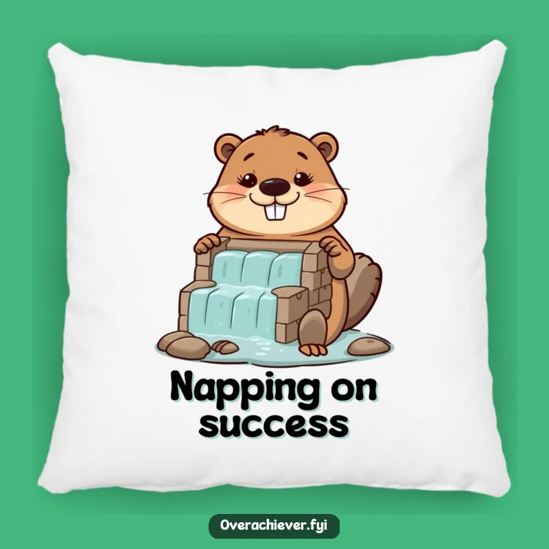 Funny Beaver Dam Pillow: Cozy Achievement Decor, Perfect Funny Gift
