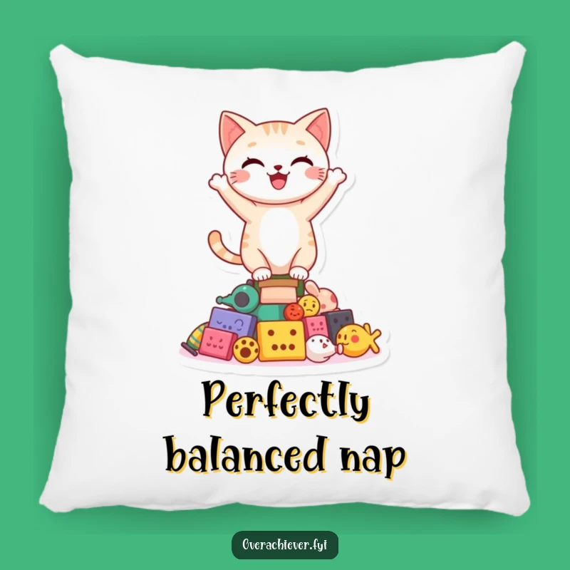 Funny Cat Toy Balance Pillow: Cozy Feline Comfort, Hilarious Accent Pillow