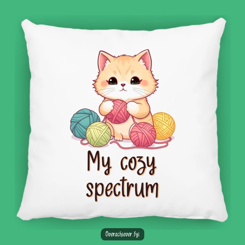 Funny Cat Yarn Organizer Pillow, Cozy & Amusing Home Decor