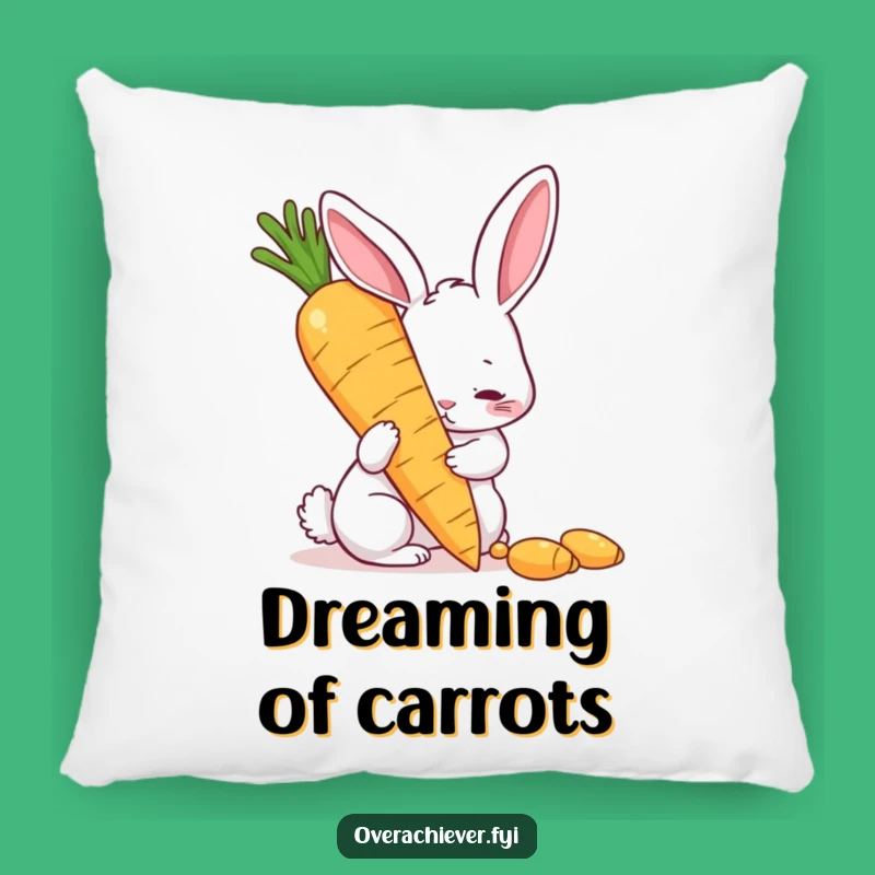 Funny Determined Rabbit Pillow: A Humorous Gift for Cozy Goal Achievers