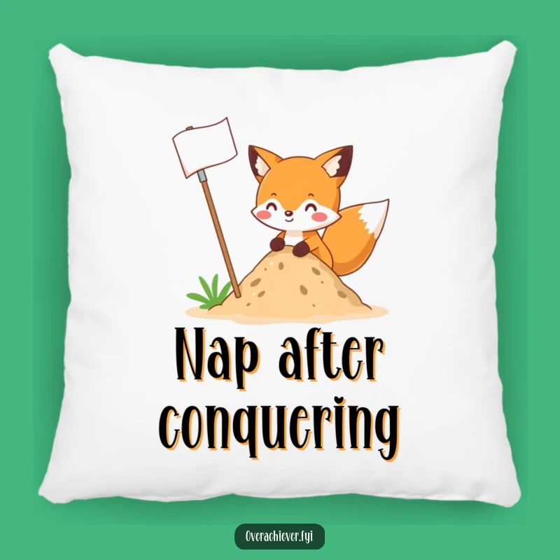 Funny Fox Flag Pillow: Cozy Comfort for Hilarious Conquerors