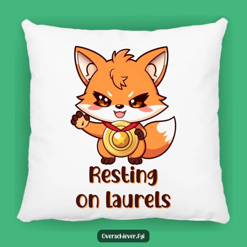 Funny Fox Medal Pillow: Cozy Victory Accent, Perfect Funny Gift