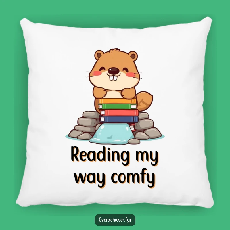 Funny Beaver Pillow - Cozy Comfort for the Avid Reader!
