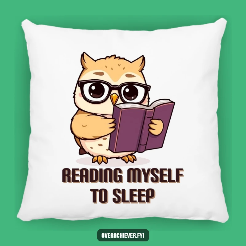 Funny Smart Owl Pillow: Cozy Humor for Bookworms!