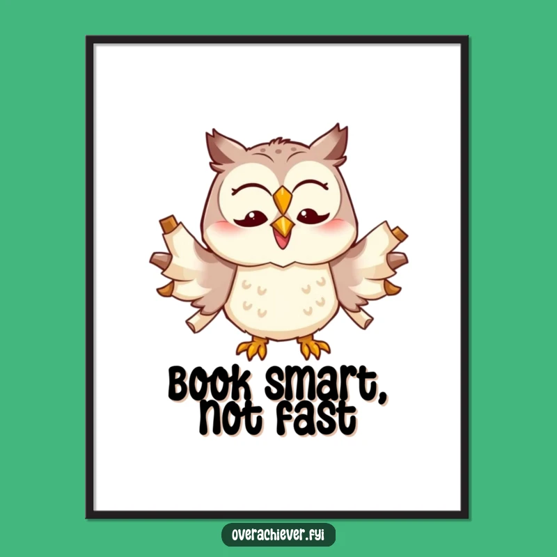 Funny Owl Multitasking Digital Art - Instant Hilarious Scholar Decor