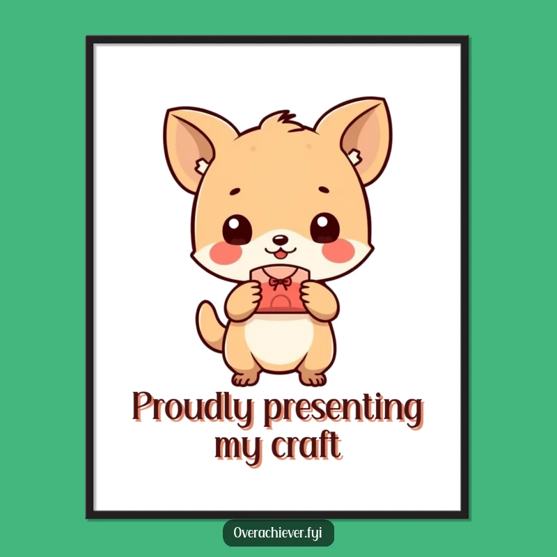 Funny Proud Animal Digital Art: Tiny Masterpiece Presentation - Perfect Gift!