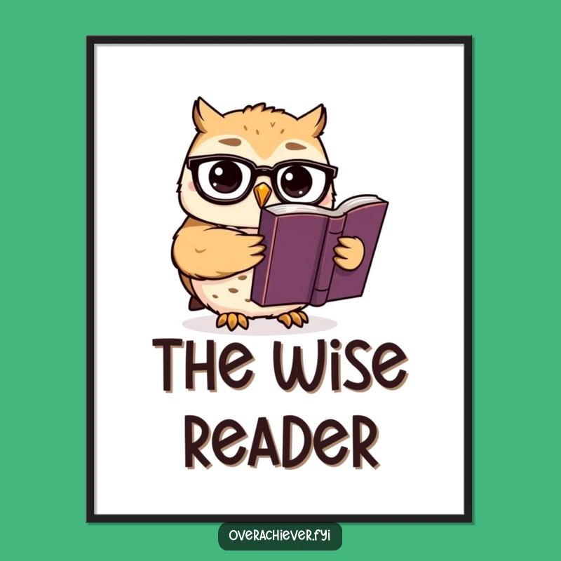 Funny Smart Owl Digital Art: Humorous Scholar Decor!