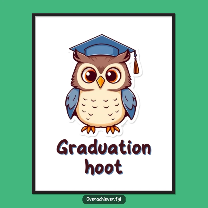 Funny Owl Digital Art - Wise Graduation Print for Instant Decor