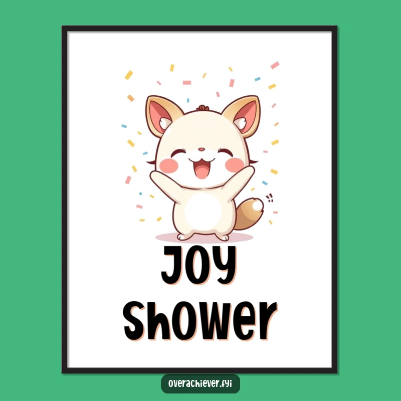 Funny Animal Celebration Digital Art: Confetti Party Print, Instant Funny Gift