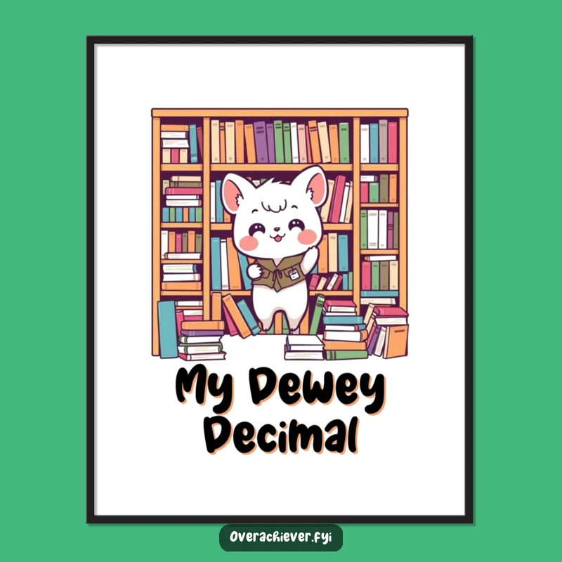 Funny Organizer Animal Digital Art: Bookshelf Order - Perfect Gift!
