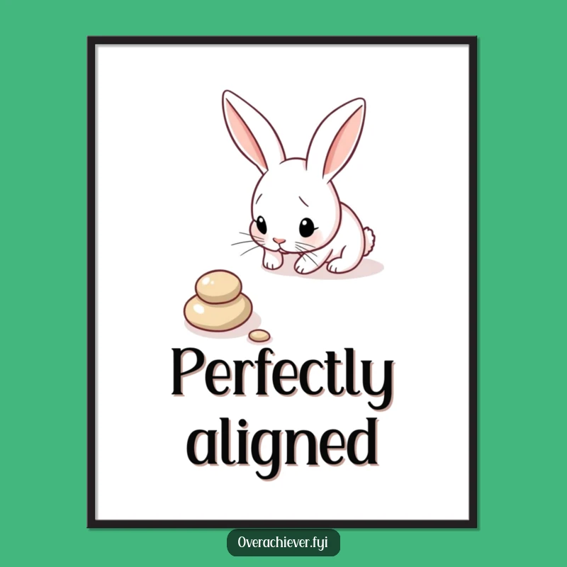 Funny Bunny Pebble Arranger Digital Art: Instant Order & Humor