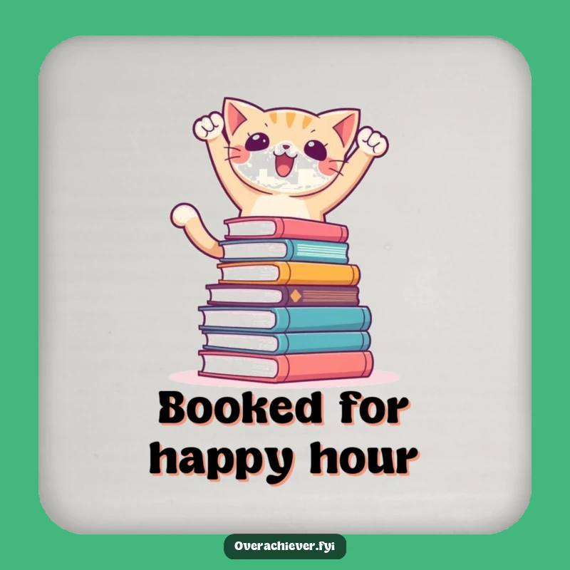 Funny Book Cat Coaster: Protect Surfaces with Triumph, Hilarious Table Gift