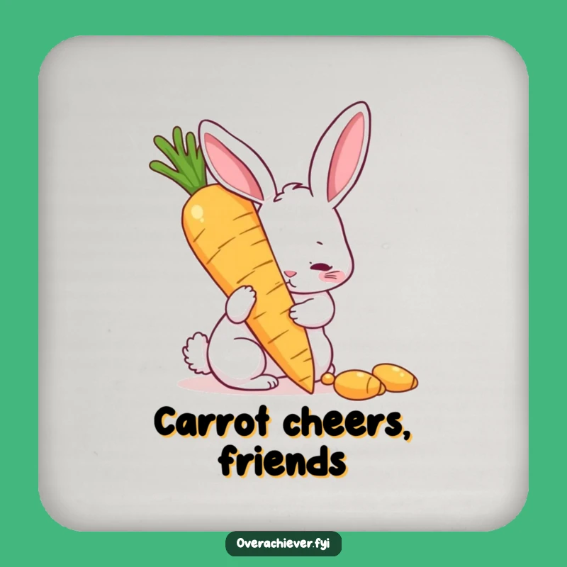 Funny Determined Rabbit Drink Coaster: Humorous Gift for Table Protectors