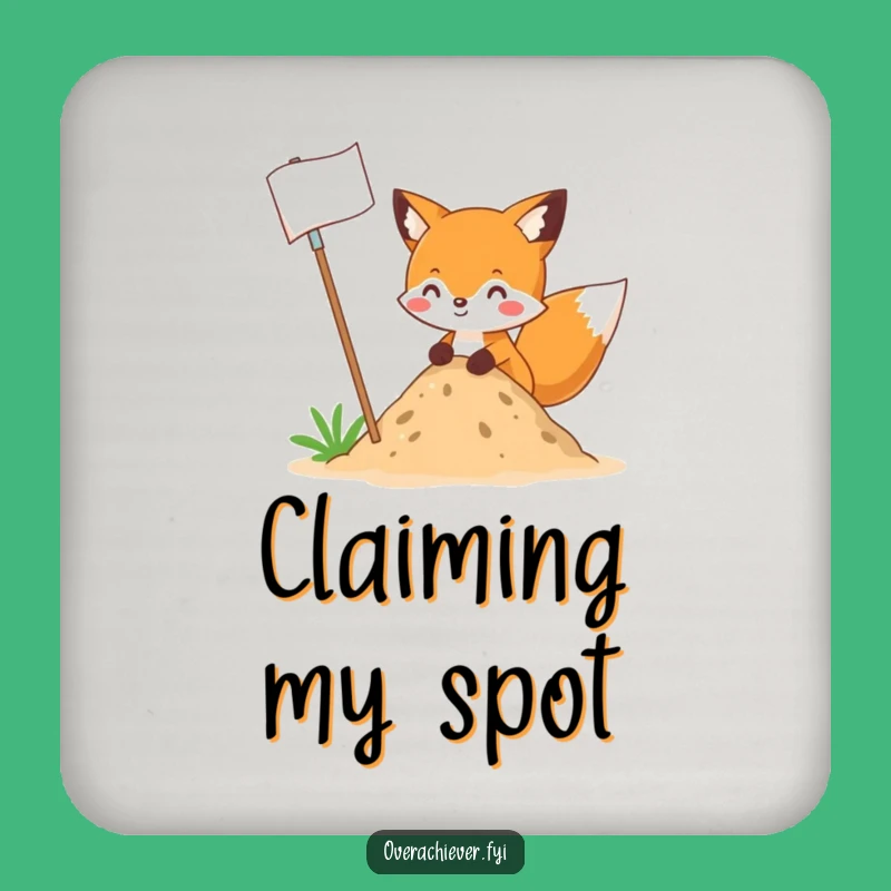 Funny Fox Flag Coaster: Hilarious Drink Protection for Ambitious Homes