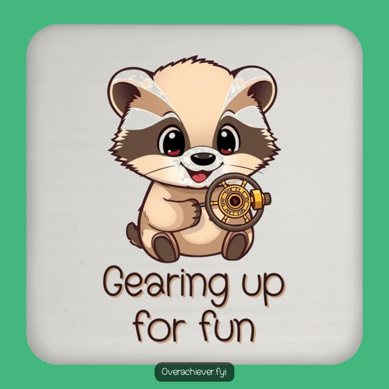 Funny Badger Mechanism Coasters: Protect Surfaces with Curious Charm, Gift Set