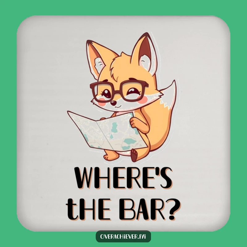 Funny Fox Map Coaster Set: Protect Surfaces with Hilarious Navigation!