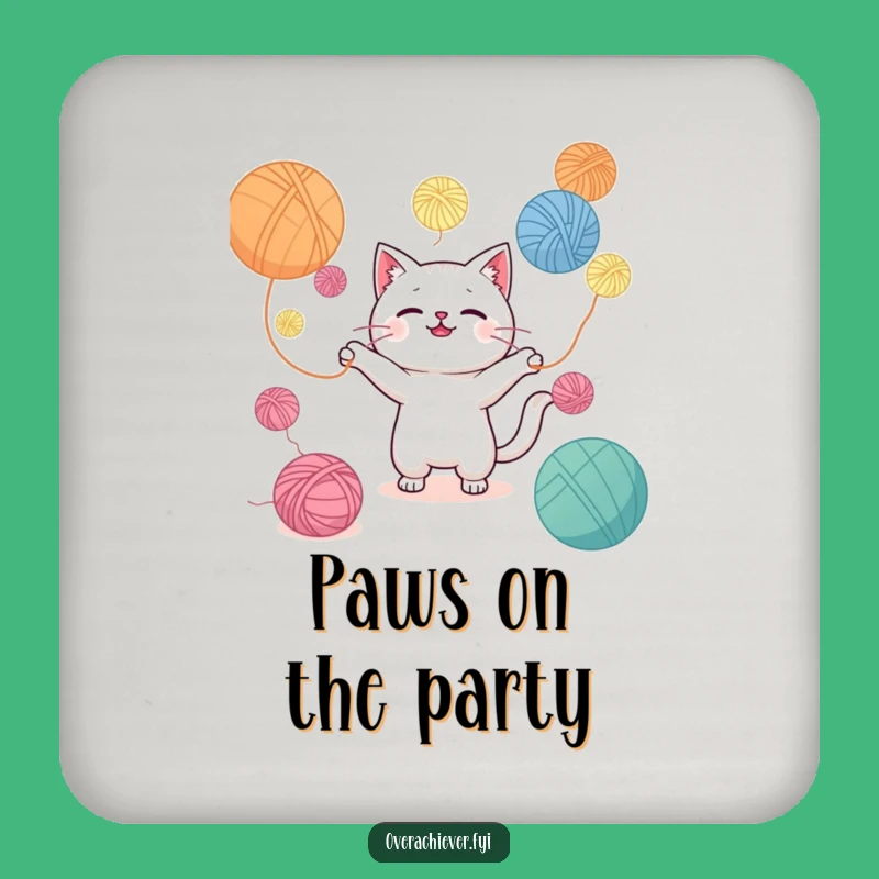 Funny Kawaii Cat Coasters - Protect Surfaces from Yarny Mishaps!