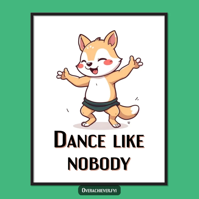 Funny Dancer Animal Poster - Energetic Art for Dance Lovers