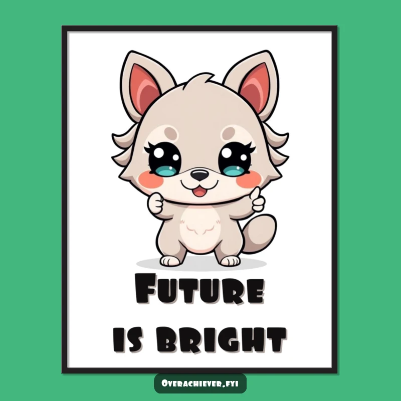 Funny Determined Animal Poster: Confident Smile Inspires, Bright Future Art, Perfect Funny Gift