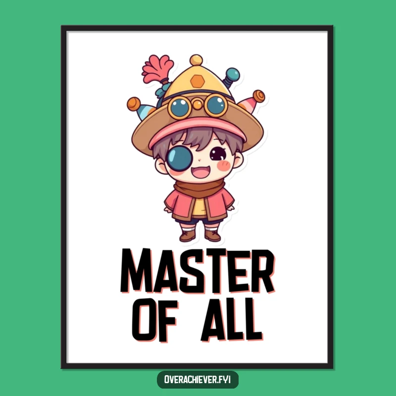 Funny Multitasker Character Poster - Inspirational Hat Art