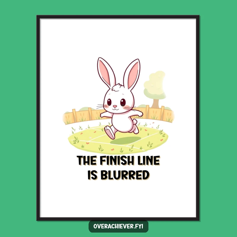 Funny Rabbit Poster: Hilarious Running Art for Motivated Individuals