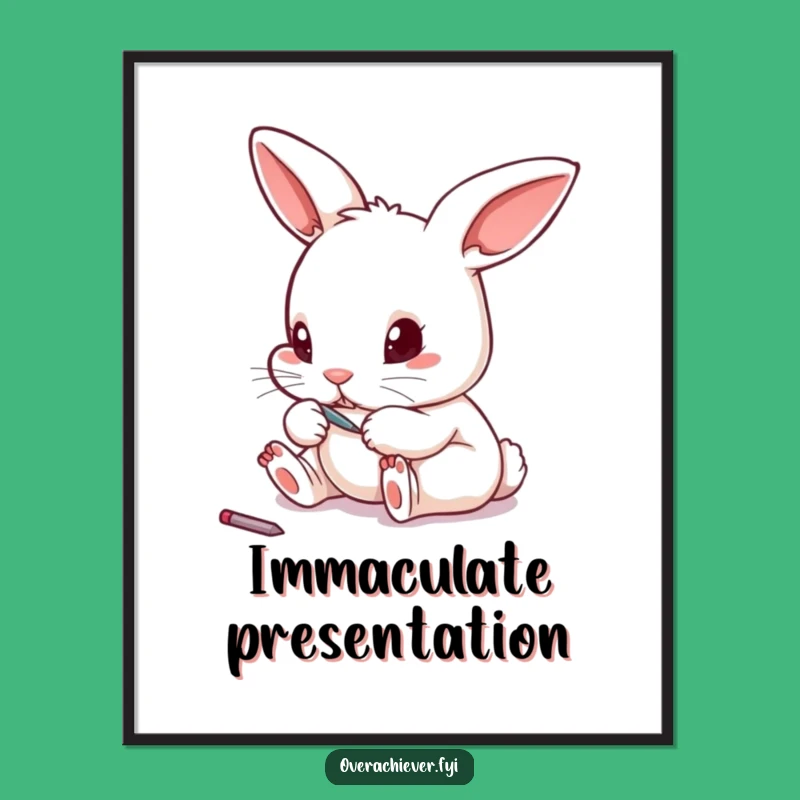 Funny Rabbit Toenail File Poster, Hilarious Pet Care Wall Art