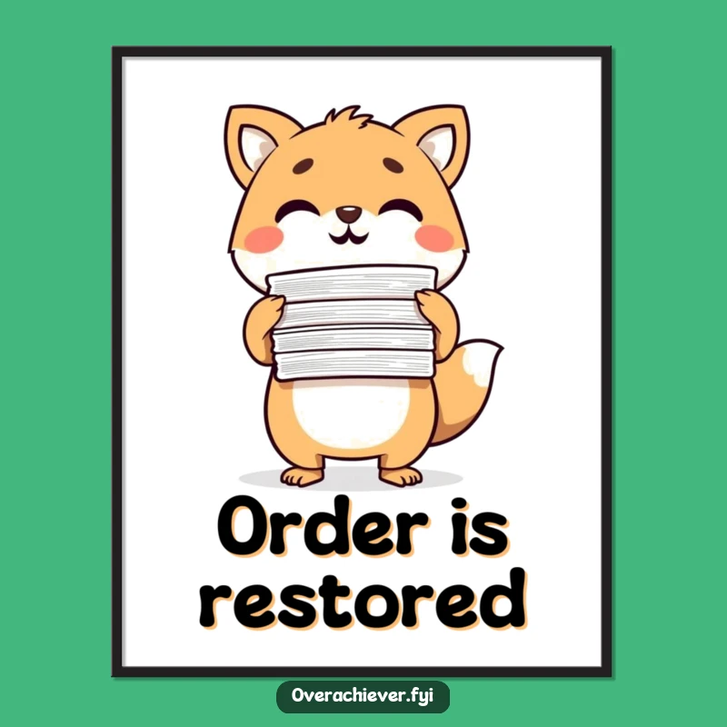 Motivational Animal Paperwork Poster - Funny Triumph Art for Offices