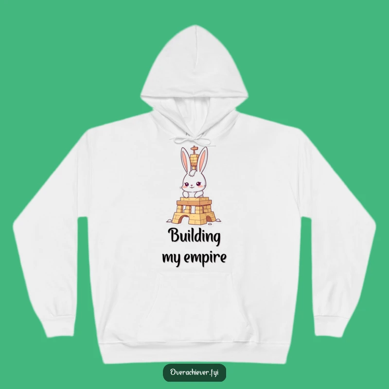 Cozy Funny Rabbit Builder Hoodie: Determined Character Warmth and Laughs